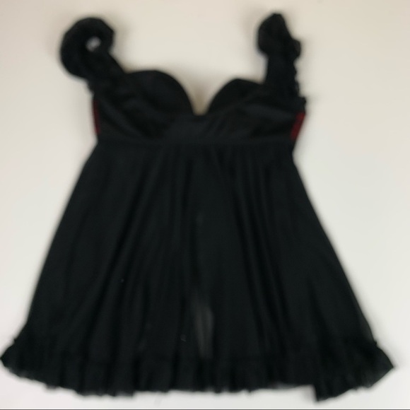 COQUETTE Capped sleeve bustier babydoll top - Picture 3 of 10